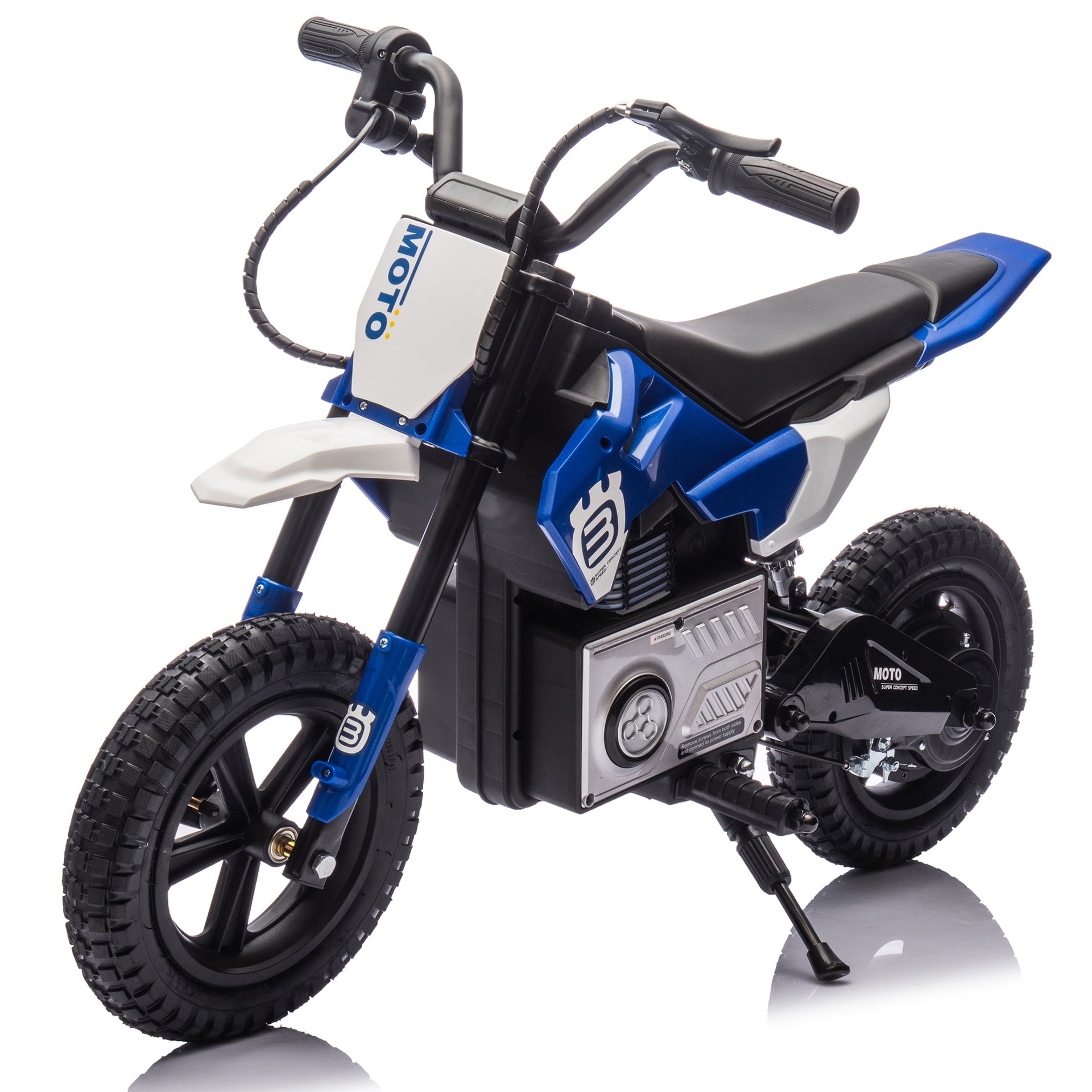 24V Kids Ride On Electric Toy Motocross Motorcycle,200W High Speed Hub Motor,Rear wheel shock absorber,Adjustable speed,LED breath lamp,Bluetooth,Music,Speeds 3.11-9.32MPH For Kids Aged 5-12