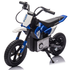 24V Kids Ride On Electric Toy Motocross Motorcycle,200W High Speed Hub Motor,Rear wheel shock absorber,Adjustable speed,LED breath lamp,Bluetooth,Music,Speeds 3.11-9.32MPH For Kids Aged 5-12