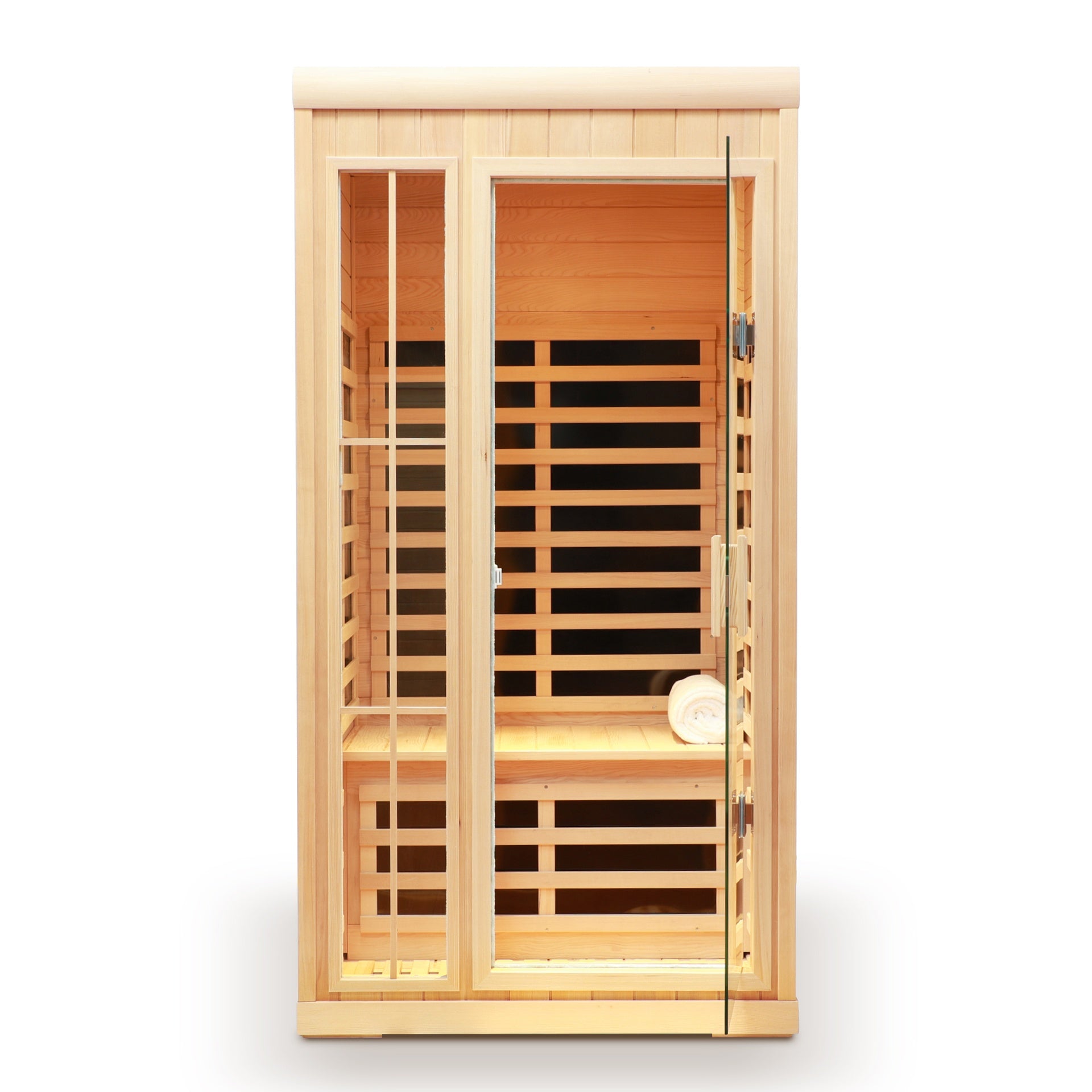 Deluxe version Plus One person  Far infrared Hemlock Sauna  room with LED colour lights