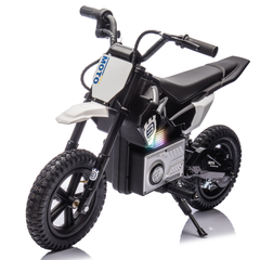 24V Kids Ride On Electric Toy Motocross Motorcycle,200W High Speed Hub Motor,Rear wheel shock absorber,Adjustable speed,LED breath lamp,Bluetooth,Music,Speeds 3.11-9.32MPH For Kids Aged 5-12