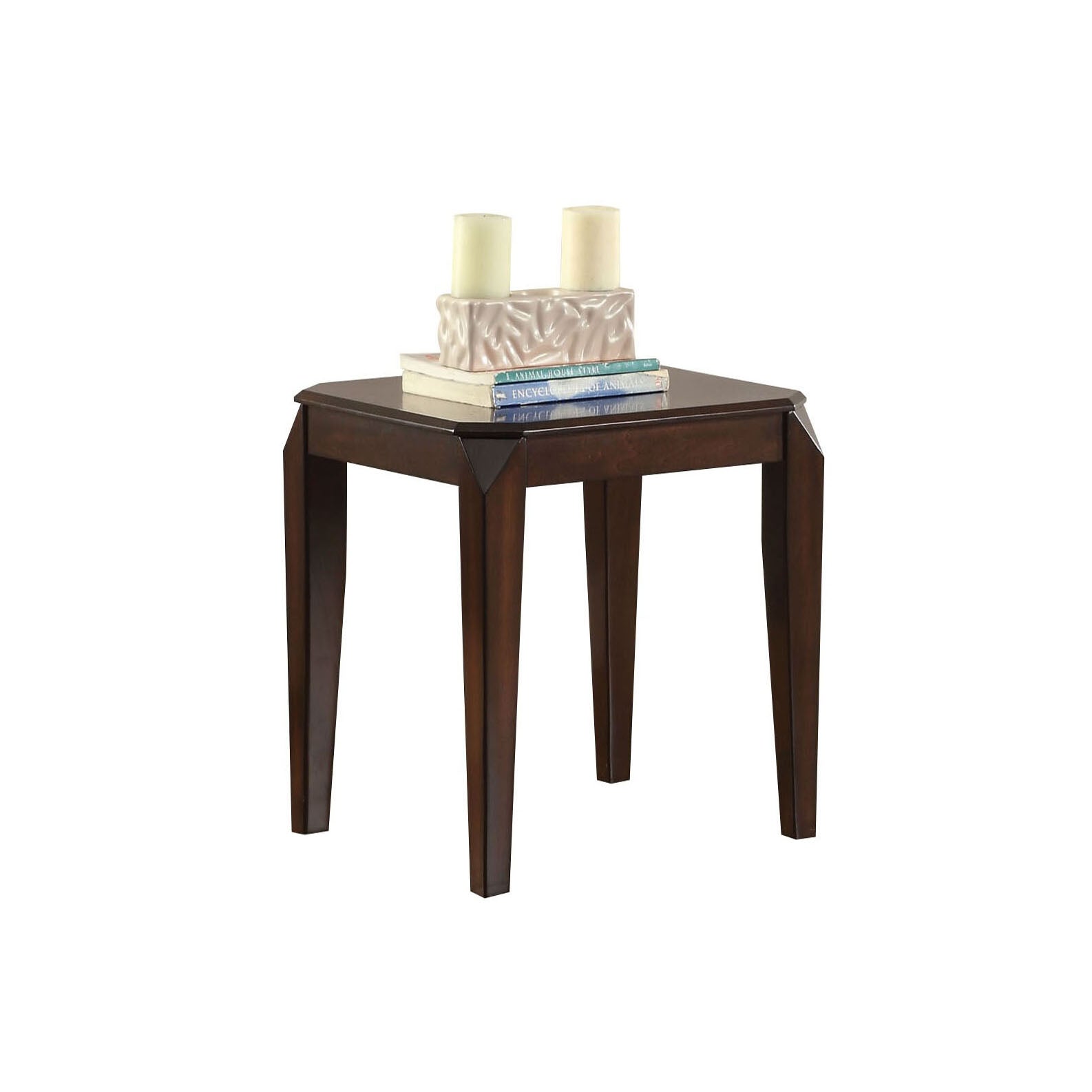 Walnut End Table with Tapered Leg