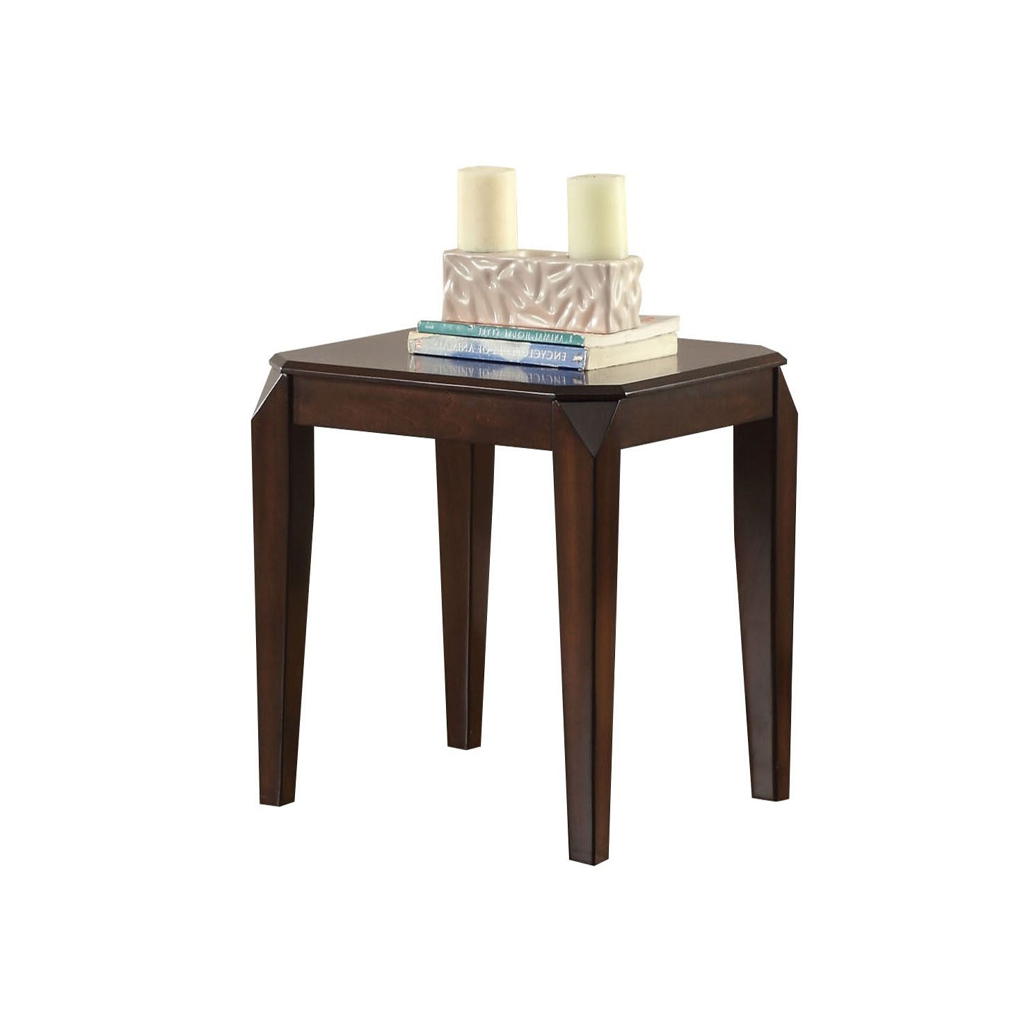 Walnut End Table with Tapered Leg