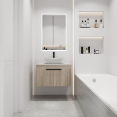 30 " Modern Design Float Bathroom Vanity With Ceramic Basin Set,  Wall Mounted White Vanity  With Soft Close Door,KD-Packing,KD-Packing,2 Pieces Parcel(TOP-BAB101MOWH)