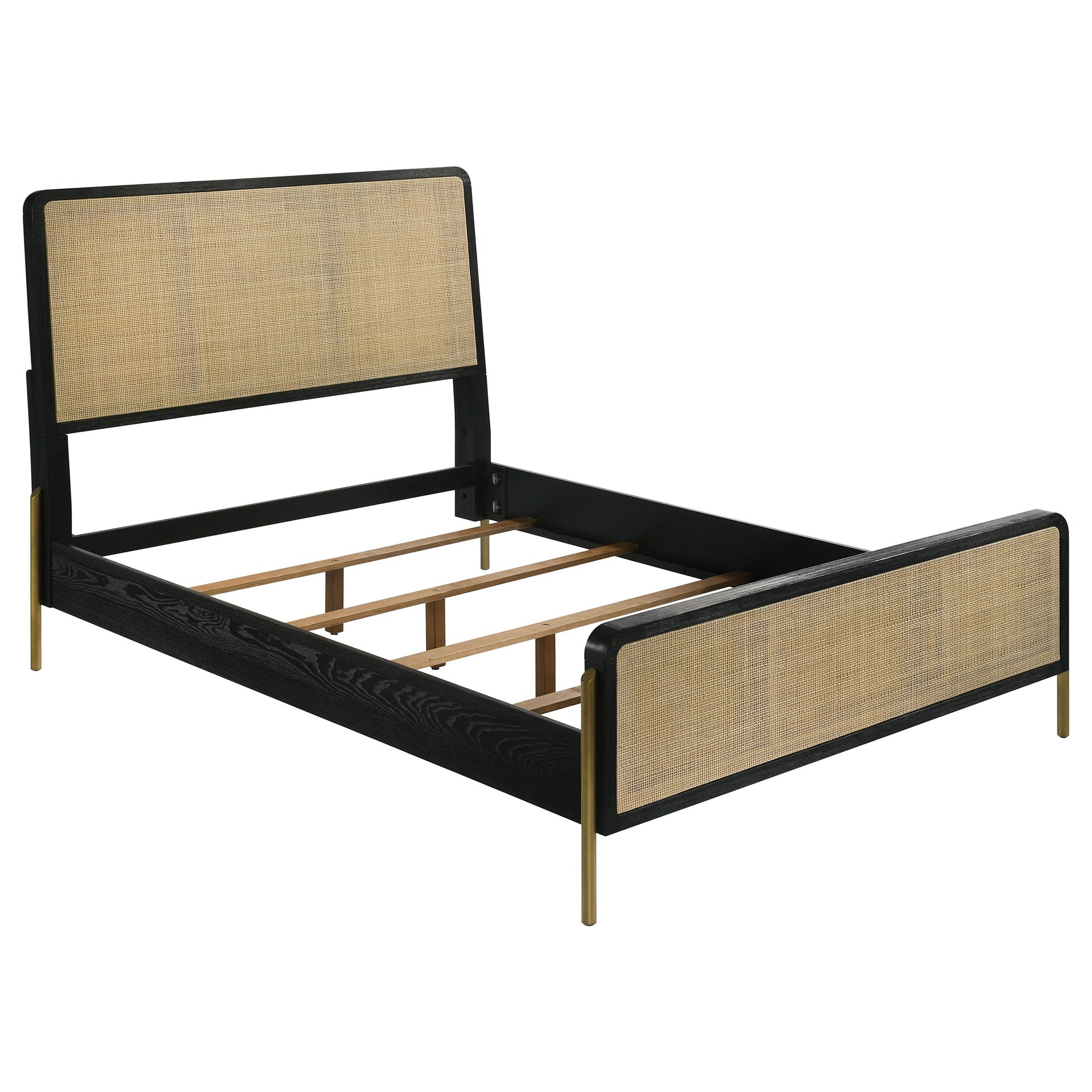 Anser Black and Natural 5-piece Queen Bedroom Set