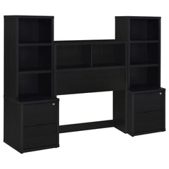 Geary Black 3-piece Twin Bedroom Set with Bookcase Headboard