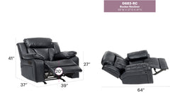 Elegant Padded Arm Recliner In Black