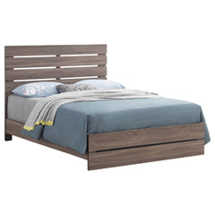Geary Barrel Oak Panel Eastern King Bed with Slat