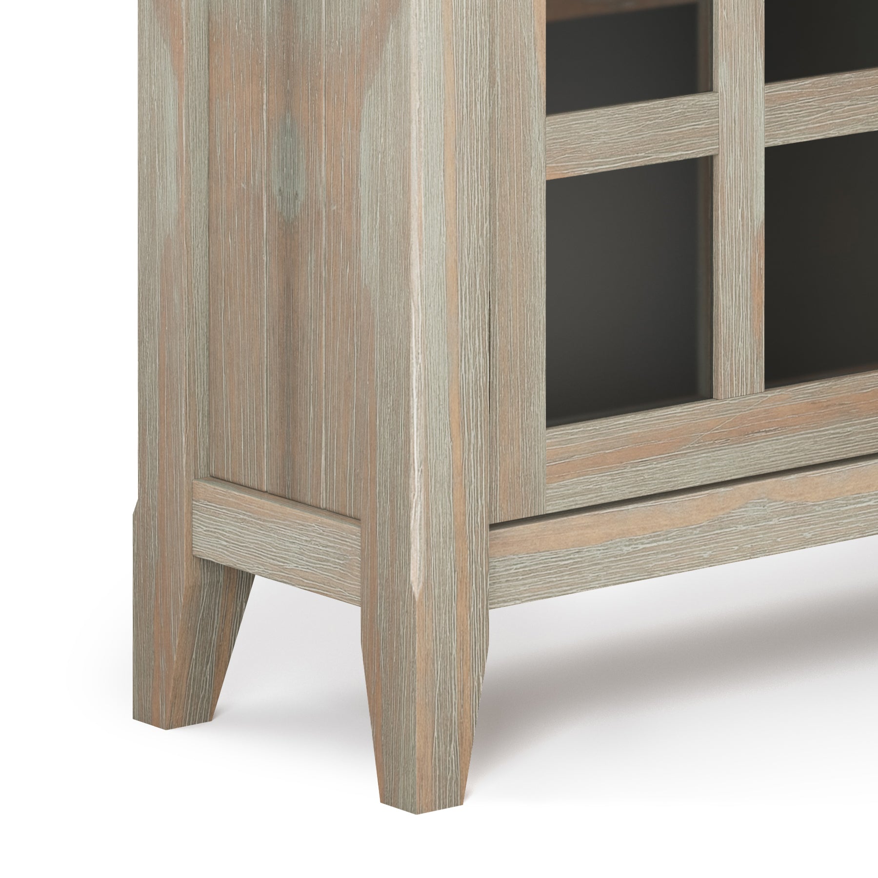 Acadian 36 inch Wide Solid Wood Entryway Storage Cabinet in Distressed Grey