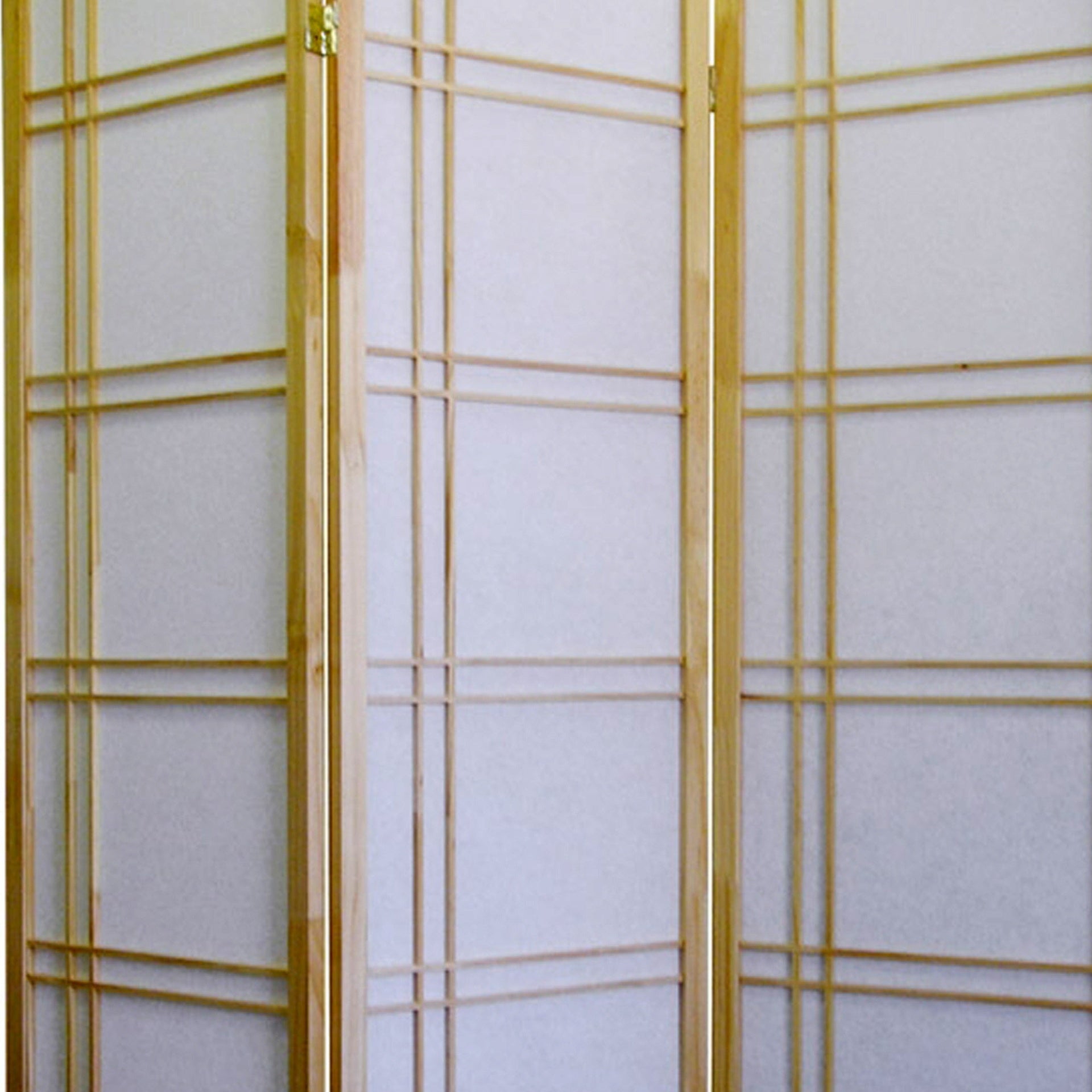 70" Tall 3-Panel Screen / Room Divider "Girard" with Natural Wood finish
