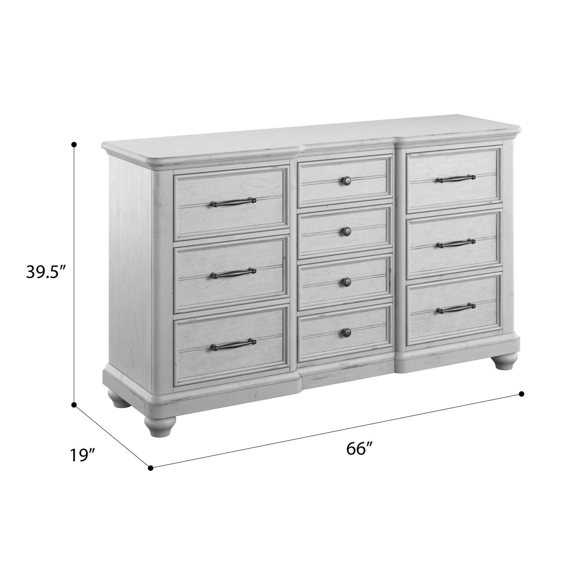 Gray 10-Drawer Dresser