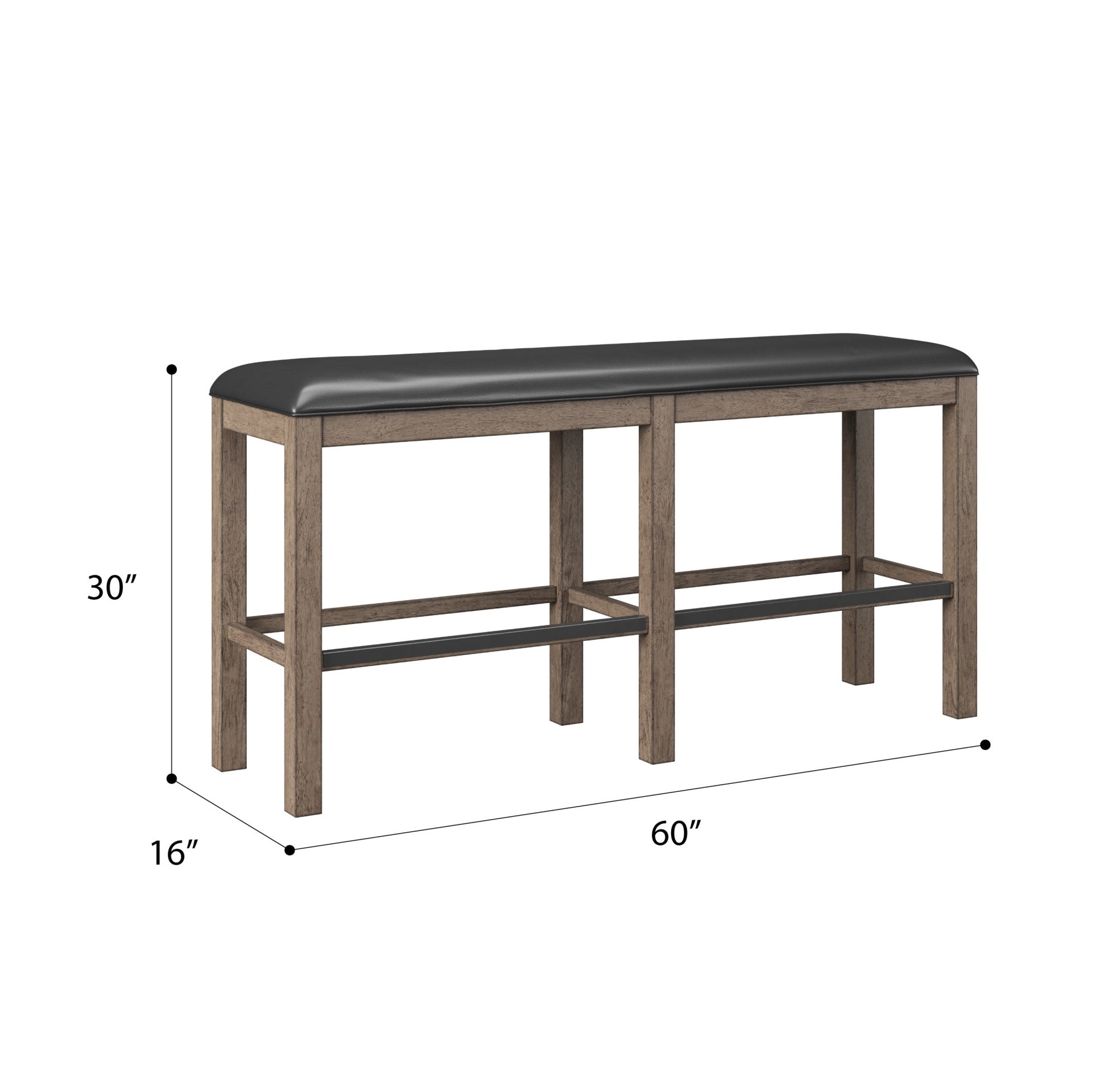 Wallace & Bay Benti Brown 60" Bar Height Bench