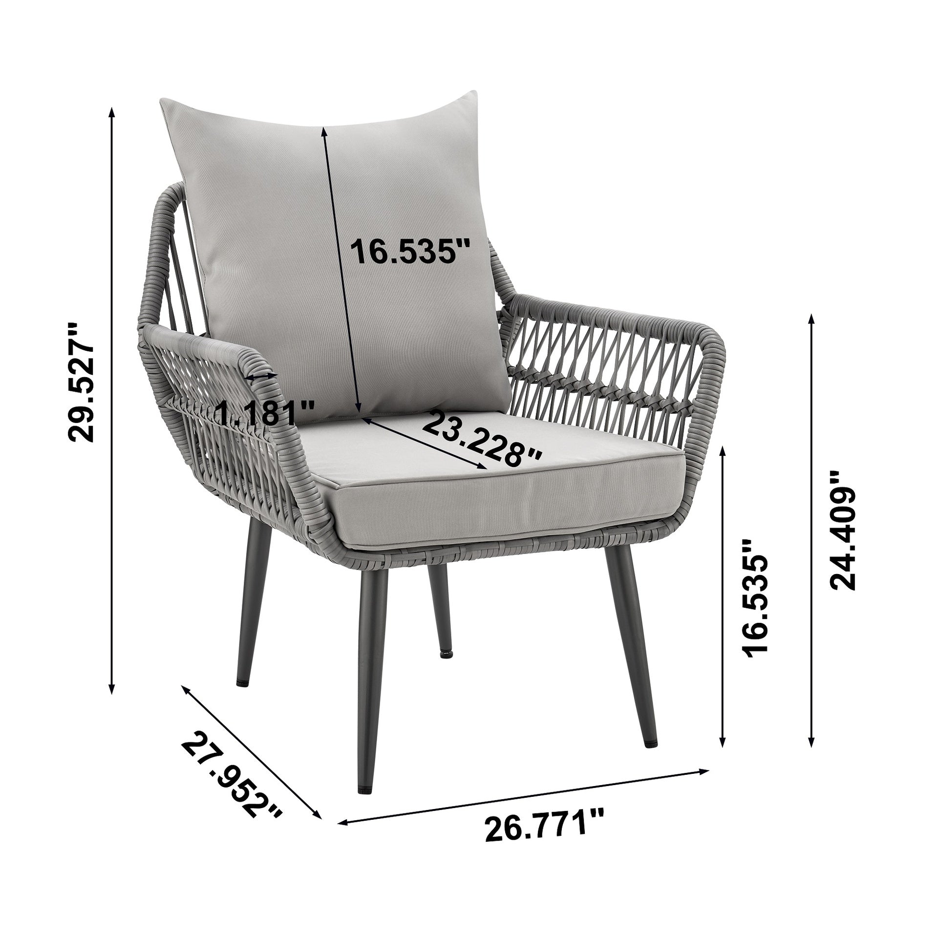 4-Piece Conversation Set in Gray