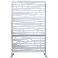 Outdoor & Indoor Privacy Screen Metal Privacy Screen 76" H×48" W, Freestanding Decorative Privacy Screen for Deck Balcony Patio, Privacy Fence Panels for Outside Lawn Garden PS109 WHITE