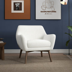 Panom  White Boucle Lounge Chair