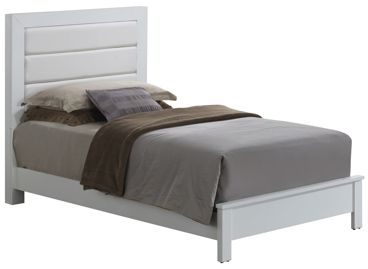 Contemporary Twin Bed In Elegant White