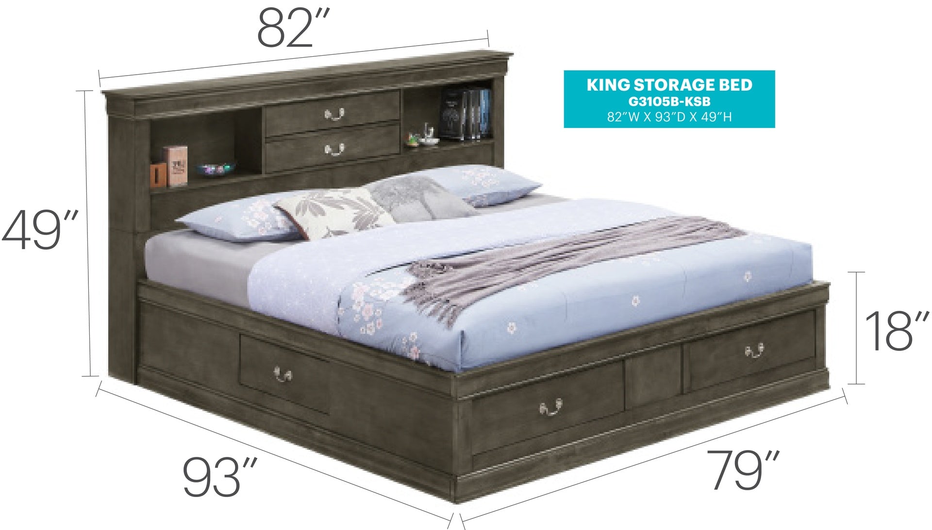 Timeless Gray King Bed For Elegant Bedrooms