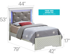 Verona G6700C-TB3 Twin Bed , Silver Champagne