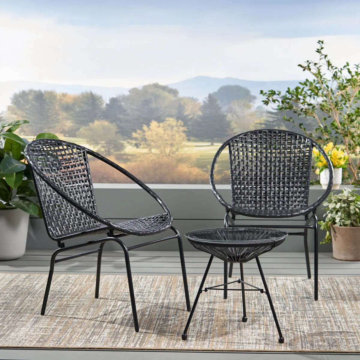Polyethylene (PE) Wicker 2 - Person Seating Group