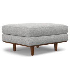 Morrison Ottoman in Mist Grey Woven-Blend Fabric