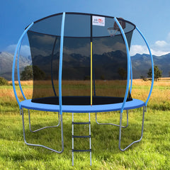 DOUBLE FISH [Foldable Trampoline] 400 Lbs 10ft Foldable Mini Trampoline Fitness Rebounder with Handrail  for Adults
