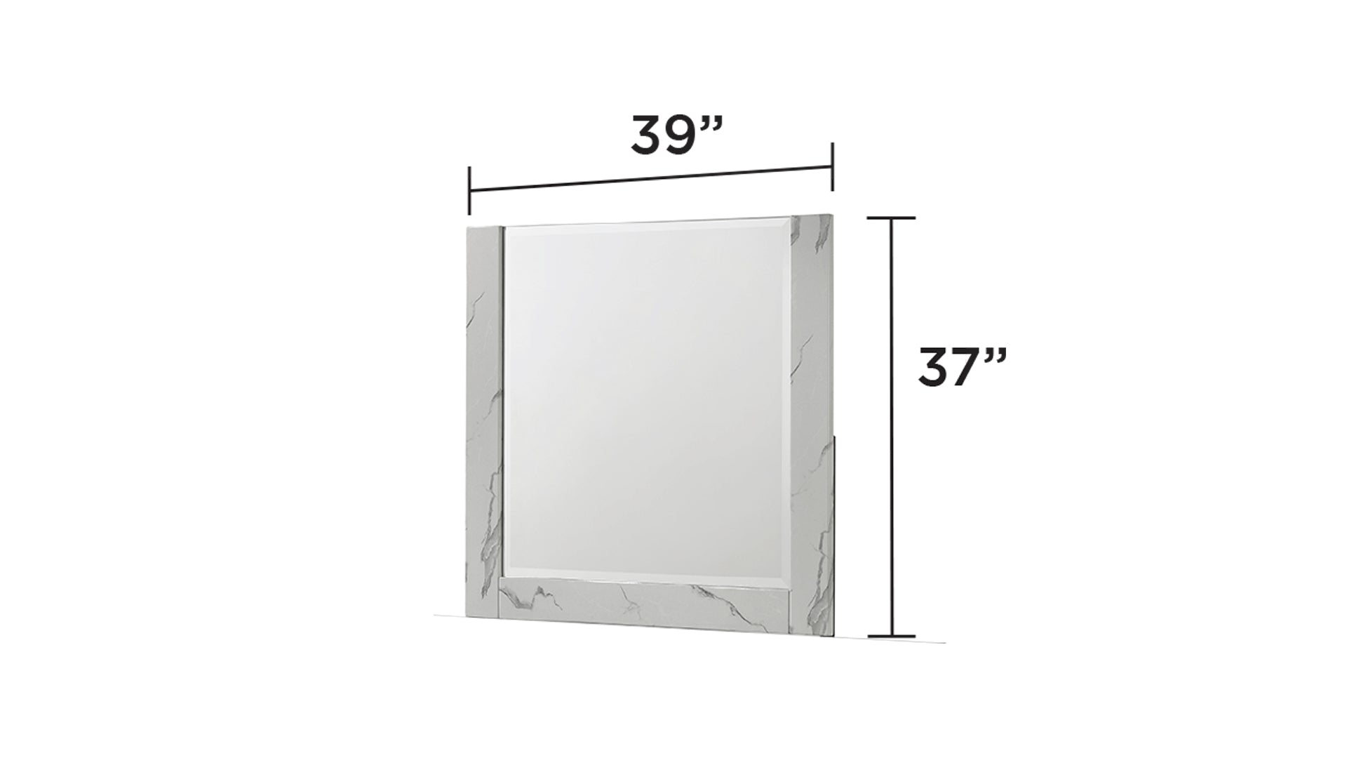 Mist Mirror White – Two-Tone High-Gloss Marble & Lacquer Frame with Oversized Reflective Surface(INCLUDES MIRROR ONLY)  same as B009P309327 (CA inventory)