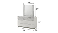 Mist Mirror White – Two-Tone High-Gloss Marble & Lacquer Frame with Oversized Reflective Surface(INCLUDES MIRROR ONLY)  same as B009P309327 (CA inventory)