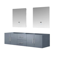 Dark Grey Double Bath Vanity 72 in. W x 22 in. D, and 30 in. LED Mirrors