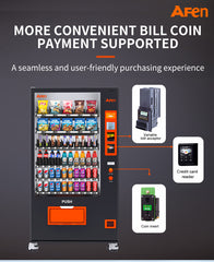 Snack & Drink Vending Machine with Coin and Bill Acceptor, Refrigerated Commercial Vending Machine, 60 Slots