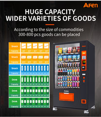 Snack & Drink Vending Machine with Coin and Bill Acceptor, Refrigerated Commercial Vending Machine, 60 Slots