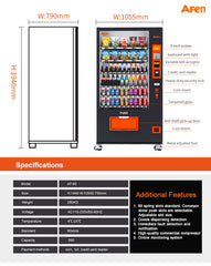 Snack & Drink Vending Machine with Coin and Bill Acceptor, Refrigerated Commercial Vending Machine, 60 Slots