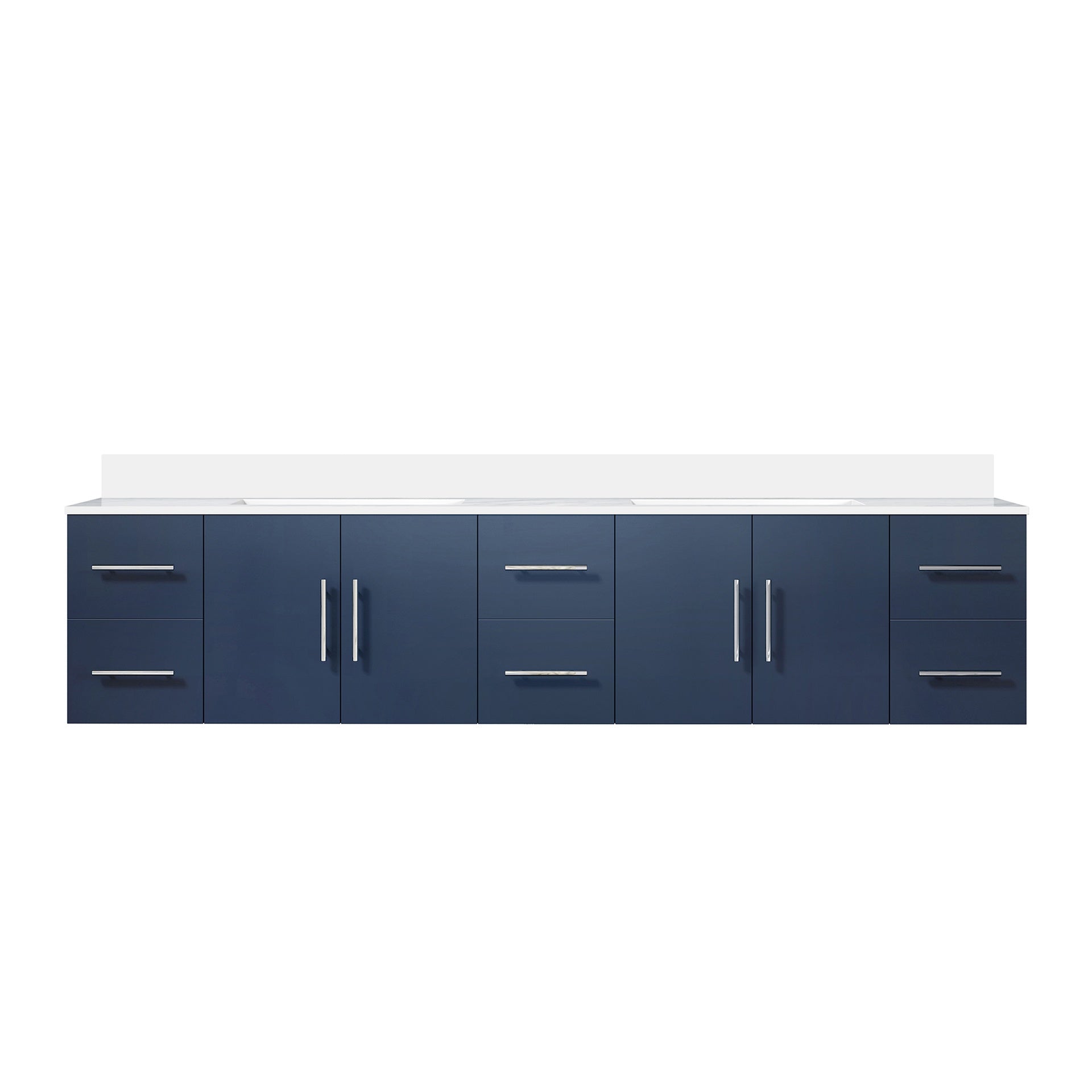 Navy Blue Double Bath Vanity 84 in. W x 22 in. D, with Cultured Marble Top