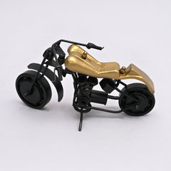 Classic Black Motorcycle Model Sculpture – 10.25x5.5x4.75" Decorative Table Accent