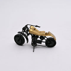 Classic Black Motorcycle Model Sculpture – 10.25x5.5x4.75" Decorative Table Accent