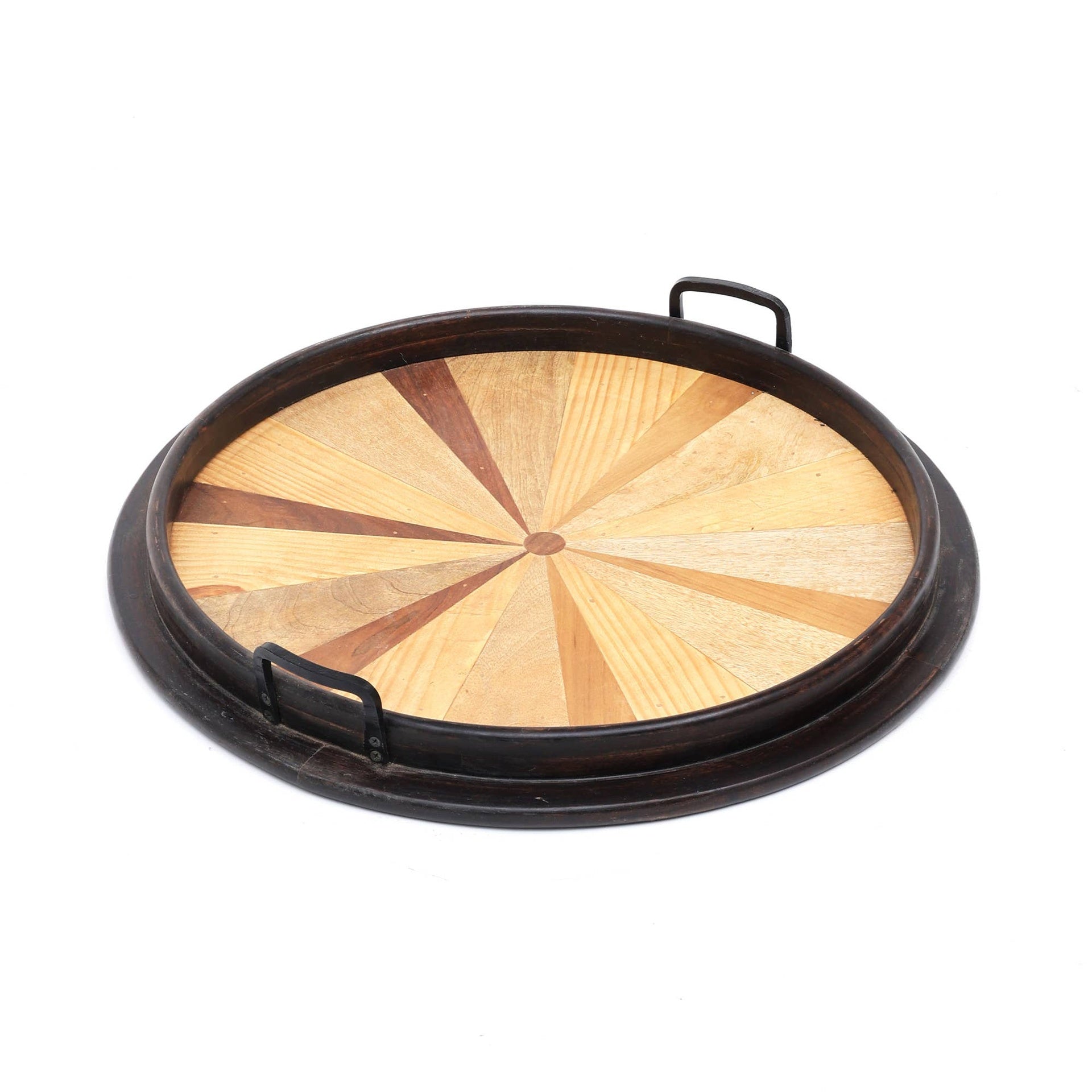 Handmade Wooden Round Tray/Décor & Serving Tray/Platter - 23.5"