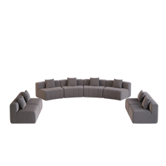 Four curved seats and four single seats,Chenille curved sectional sofa with 8 pillows,Curved Symmetrical Modular Sofa Sectional