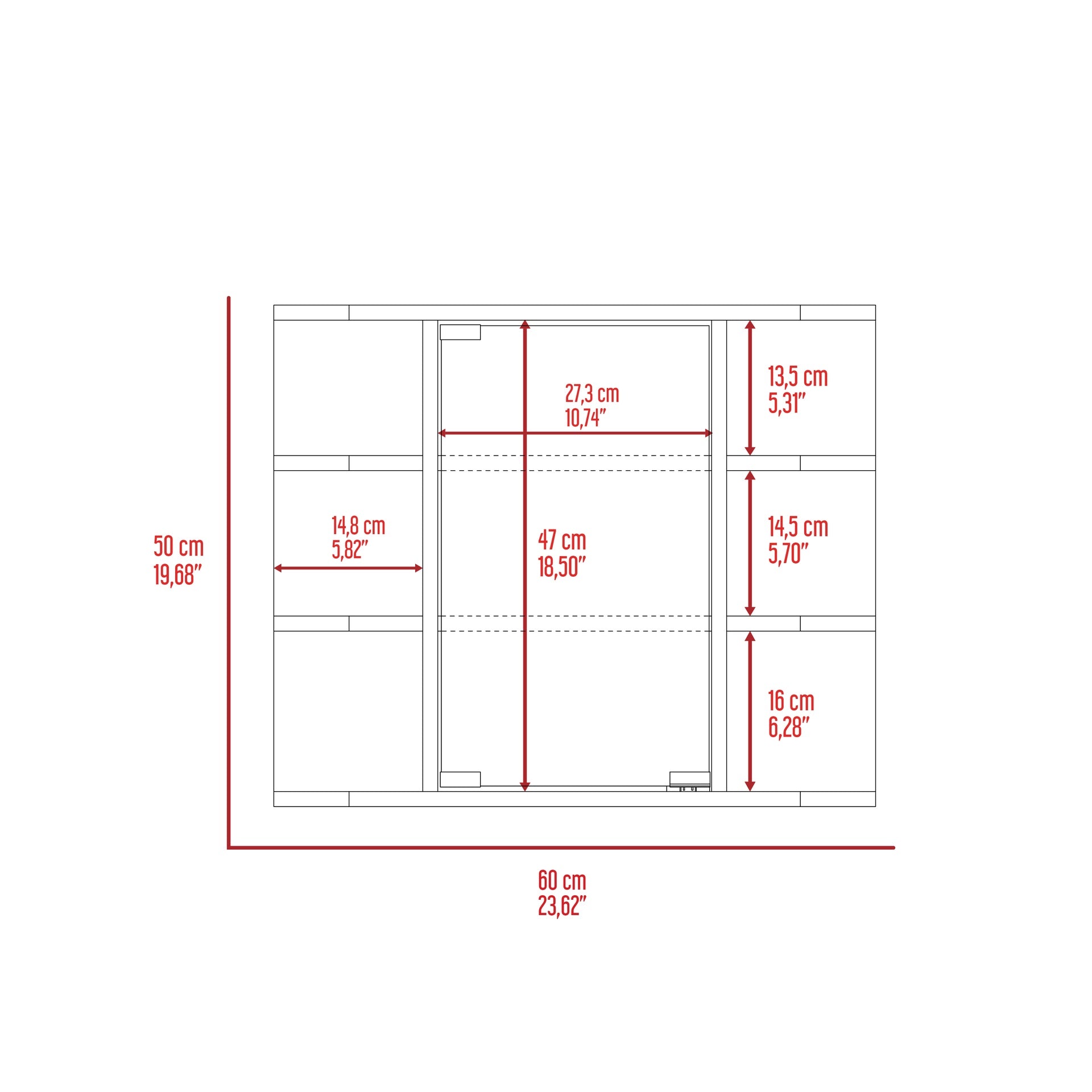 Milan Medicine Cabinet, Six External Shelves Mirror, Three Internal Shelves -Light Gray