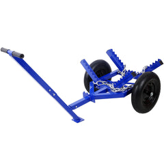 LOG DOLLY WITH LOAD BINDER AND CHOKER CHAIN 440LB ,With 2PCS 16in Air Tires, Blue Color Frame