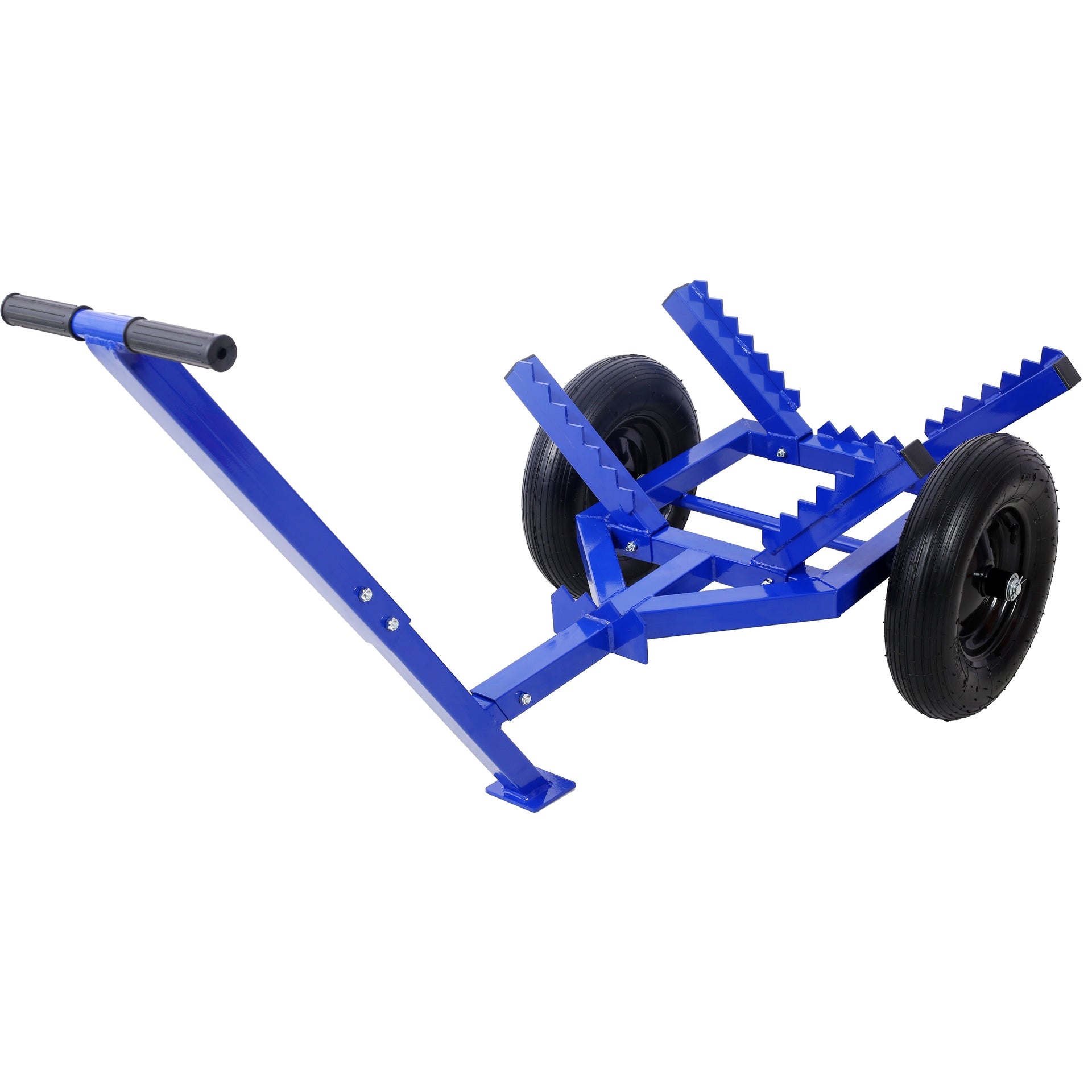 LOG DOLLY WITH LOAD BINDER AND CHOKER CHAIN 440LB ,With 2PCS 16in Air Tires, Blue Color Frame
