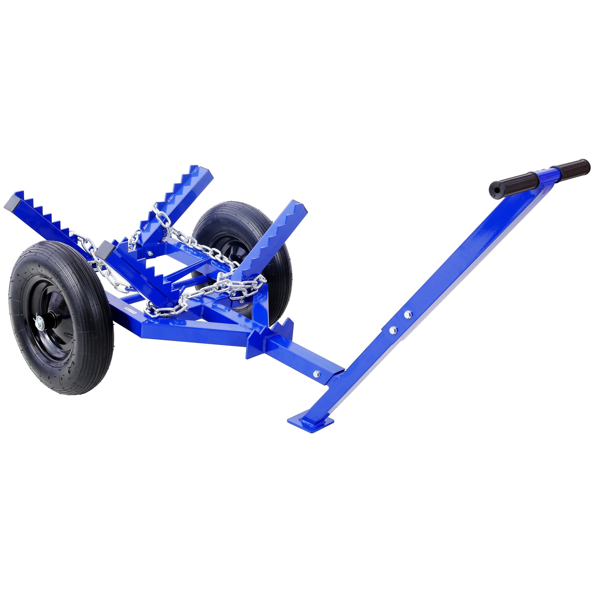 LOG DOLLY WITH LOAD BINDER AND CHOKER CHAIN 440LB ,With 2PCS 16in Air Tires, Blue Color Frame