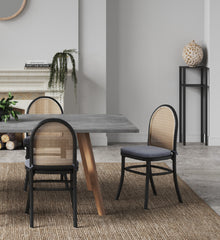 Dining Chair - Set of 2 in Black and Gray