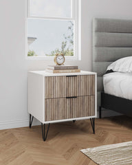 Nightstand in Rustic Gray and White
