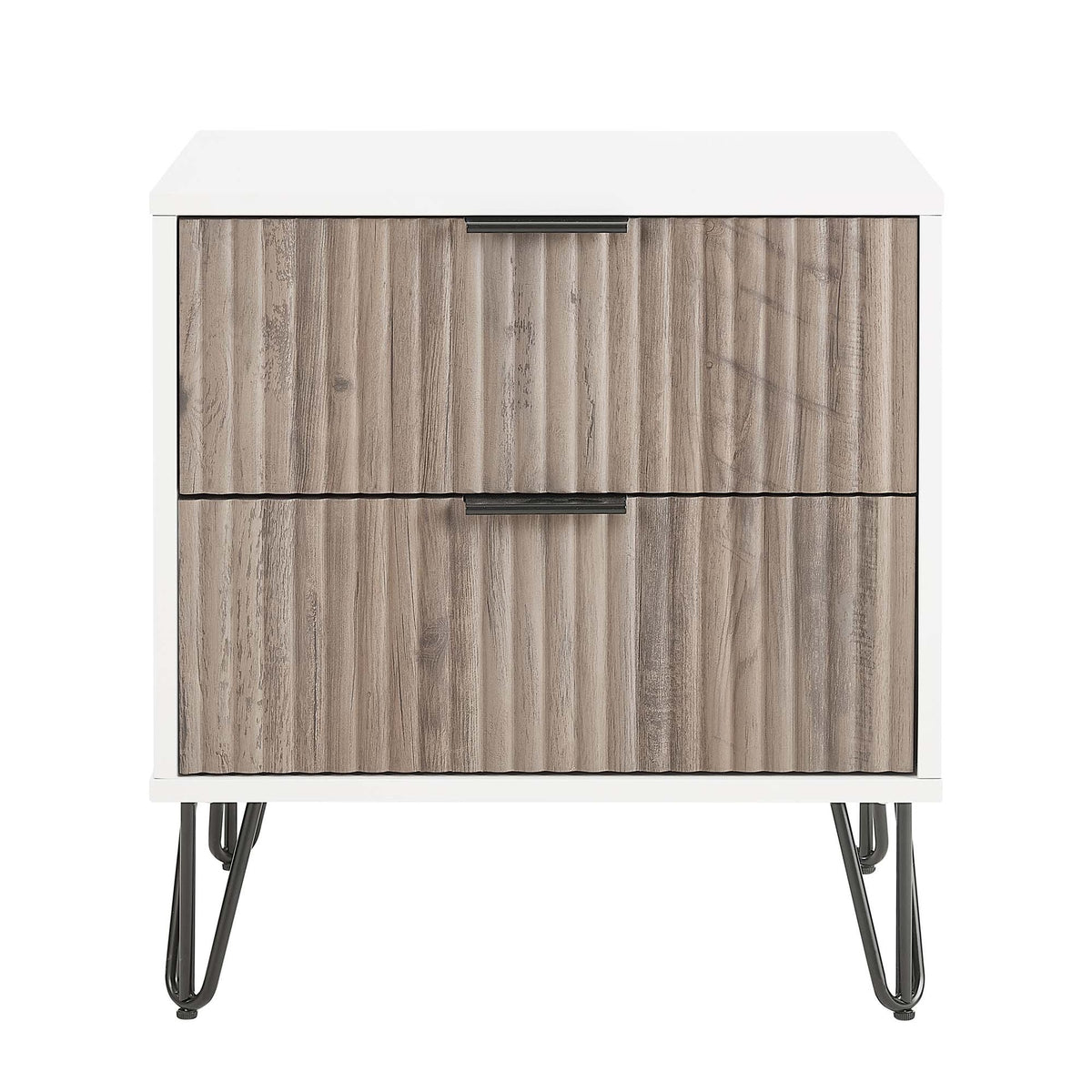 Nightstand in Rustic Gray and White