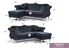 Glory Furniture Hollywood G0663B-SC Sofa Chaise , BLACK