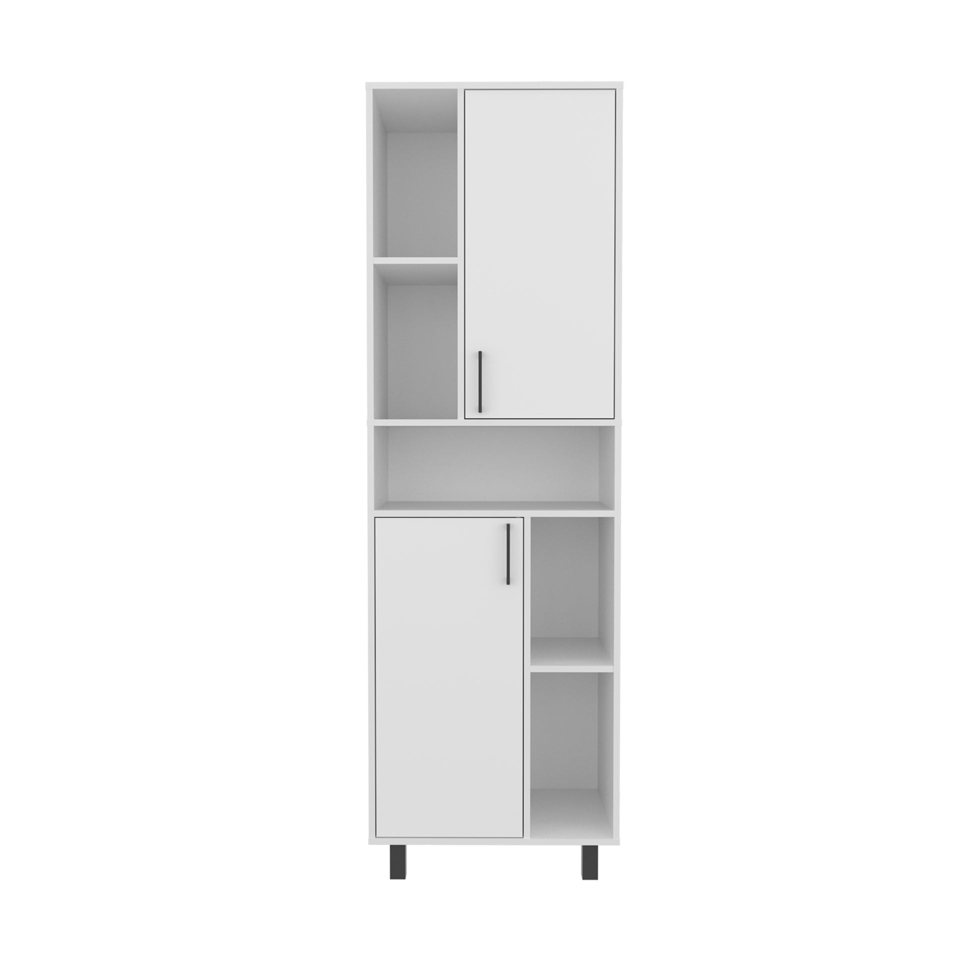 Bryce Pantry Cabinet With Two Doors And Multiple Storage Compartments, White