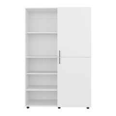 Eco High One Door Freestanding Armoire With Hanging Rod And Interior Shelves, Compact Bedroom Wardrobe, White