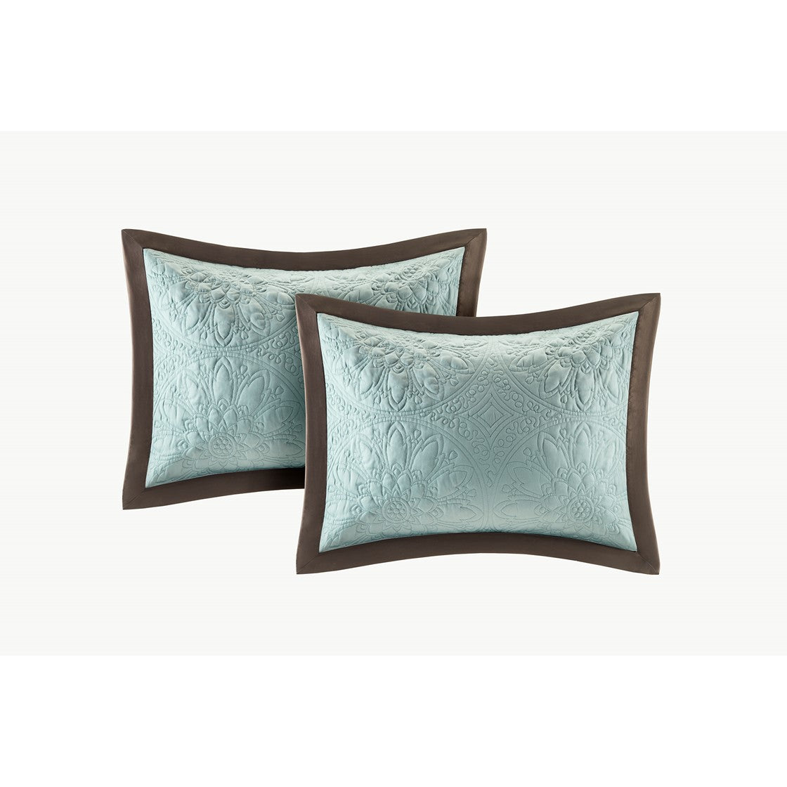 9 Piece Charmeuse Comforter Set Blue King