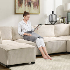 UNITED WE WIN Modular Sectional Sofa U Shaped Modular Couch with Reversible Chaise Modular Sofa Sectional Couch,6- Seat Convertible Sofa,Fit for Living Room