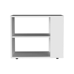 Garden 19,7" High Side Table , End Table, Sofa Table with Two Shelves White