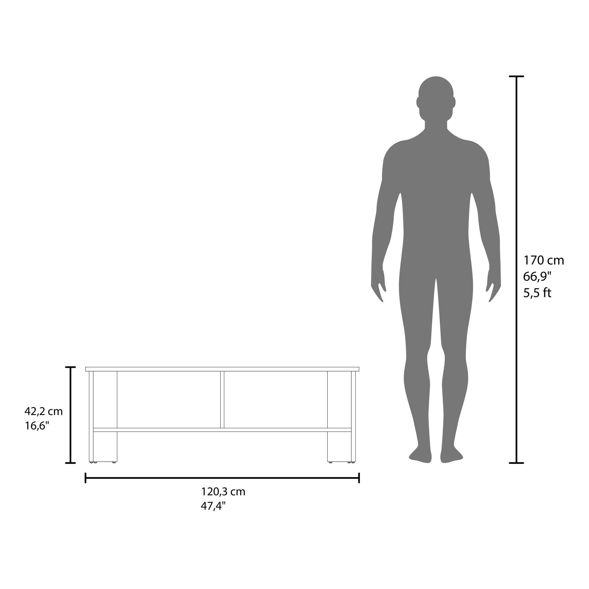Garden 19,7" High Side Table , End Table, Sofa Table with Two Shelves White