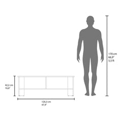 Garden 19,7" High Side Table , End Table, Sofa Table with Two Shelves White